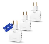 Confezione da 1 - 2 - 3 e 4 】 Presa piatta | Presa piatta a parete extra piatta a 3 prese girevole a 180° | Presa di ladro | prese piatte dietro mobili | Presa ladri | ladri per spine