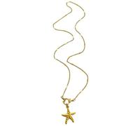 Confezione da 1/3 eleganti collane ispirate alla marina, con ciondolo a forma di stella marina con perle finte per donne, accessorio per vacanze al mare, 1.0*1.0*1.0