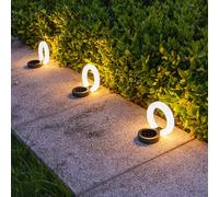 Confezione da 1/4 luci solari per esterni, luce d'atmosfera impermeabile a LED, lampada bianca calda, per recinzione da giardino, prato interrato, portico, passerella