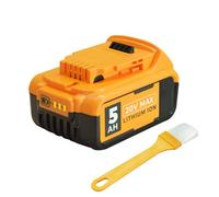 Confezione da 1 batteria di ricambio da 5,0 Ah, compatibile con Dewalt 20 Volt DCB200 DCB201 DCB204 DCB207 DCD/DCF/DCG serie utensili elettrici a batteria + spazzola