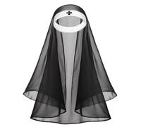 Confezione da 1 costume da suora in rete gotica per donna, taglia unica