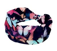 Confezione da 1 fascia colorata con farfalle 921, in morbido tessuto antiscivolo, alla moda, da donna, morbida, ampia ed elegante per tutte le occasioni