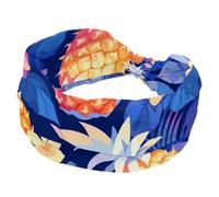 Confezione da 1 fascia elastica colorata con ananas in morbido tessuto antiscivolo, alla moda, da donna, morbida, ampia ed elegante per tutte le occasioni