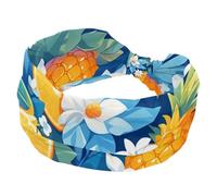 Confezione da 1 fascia elastica colorata con ananas in morbido tessuto antiscivolo, alla moda, da donna, morbida, ampia ed elegante per tutte le occasioni