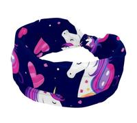 Confezione da 1 fascia elastica per capelli da donna, antiscivolo, in tessuto morbido, per allenamento, yoga, accessori per capelli alla moda, unicorno colorato