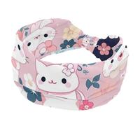 Confezione da 1 fascia per capelli da donna, antiscivolo, elastica, sportiva, in morbido tessuto, per allenamento, yoga, accessori per capelli alla moda, con simpatico gattino in stile cartone animato