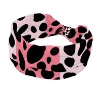 Confezione da 1 fascia per capelli da donna con stampa leopardata colorata, 1074, elastica, morbida, ampia ed elegante per tutte le occasioni