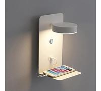 Confezione da 1 Lampada Da Lettura Da Testiera, Lampada Da Parete Moderna Per Interni Con Porta Di Ricarica USB | Interruttore a pulsante,(3000K/4000K/6000K) Luci da comodino regolabili a 330°