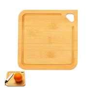 Confezione da 1 mini tagliere in bambù, piccolo tagliere in legno con scanalatura per succhi, tagliere leggero per formaggi e pane per preparare pappe, cucina, dormitorio, campeggio (18 x 18 x 1 cm