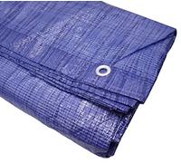 (Confezione da 1 pz) Telone Impermeabile 6 x 8 m Blu 55 g/m2 Telo con Anelli Metallici, Teli Protettivi, Copertura Auto, Telone Multiuso (1 pz, 6 x 8 m)