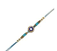 Confezione da 1 Rakhi malvagio per fratello e sorella, filo Rakhi dal design elegante, per fratello, sorella, amici e famiglia, braccialetto Rakhi indiano, Rakhi tradizionale