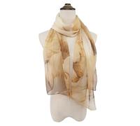 Confezione da 1 sciarpa di seta, sciarpa di chiffon di seta con stampa floreale da donna, sciarpa al collo con colletto sottile, sciarpa morbida in velo casual