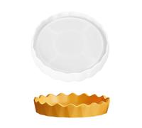 Confezione da 1 stampo in silicone per frutta progettato con bordi scanalati per presentazioni eleganti, piatto sicuro e robusto in silicone per dessert