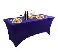 Confezione da 1 tovaglia Rettangolare Elasticizzata in Spandex, Resistente, Lavabile e Antipiega, Ideale per Banchetti, tavoli Pieghevoli, Eventi e Matrimoni, Colore Beige.
