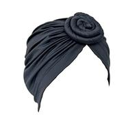 Confezione da 1 turbante africano concentrico pre-legato, elegante, leggero, alla moda, copricapo per capelli, da donna, nero