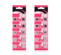 Confezione da 10/20 batterie a bottone AG12 LR43 alcaline AG12 LR43 per orologi piccoli elettronici, lunga durata