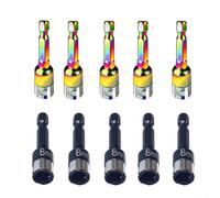 Confezione da 10 adattatori esagonali a sfera da 8 mm, coppia elevata, non magnetici, a sgancio rapido, in acciaio, per avvitatore a percussione, accessori per utensili elettrici, attrezzature da