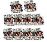 Confezione da 10 adesivi Charlie Kirk Silenced But Not Forgotten Tribute Decal - You Can't Kill Ideas Patriotic Memorial Sticker, Charlie Kirk Freedom Stickers Laptop Bumper Decal Window Waterproof