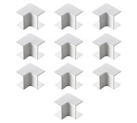 Confezione da 10, Angolo interno per minicanalina 20x10mm, bianco, in PVC, tecnopolimero ad alta resistenza, mini canaline, canale per cavi elettrici