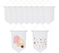 Confezione da 10 bandiere da appendere alla parete in tela per progetti fai da te, set di striscioni vuoti per esporre spille da bavero e creazioni artistiche decorative