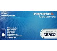 Confezione da 10 batterie a bottone CR2032 al litio.