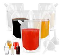 Confezione da 10 borracce da viaggio con beccuccio, borse per alcol per spiriti, borse per bevande riutilizzabili per alcolici per adulti, borse per alcol nascoste in plastica (bocca obliqua, 200 ml)