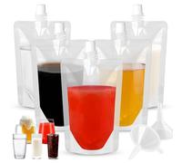 Confezione da 10 borracce da viaggio con imbuto, sacchetti per alcolici per liquori, sacchetti riutilizzabili per adulti, alcolici, birra, sacchetti in plastica nascostabili (bocca dritta, 300 ml)