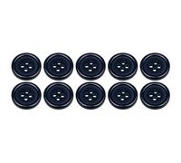 Confezione da 10 bottoni rotondi in plastica blu scuro da 18 mm, da cucire, per pantaloni, gonne, cappotti, giacche, maglieria, cardigan, piatti, 4 fori, 28 l