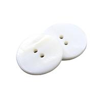 Confezione da 10 bottoni rotondi Shell cucito bianco Chiusura a superficie piana 2 fori DIY scrapbooking, 15 mm