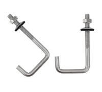 Confezione da 10 bulloni M6 x 25 x 75 mm in acciaio inossidabile 304 per tetti con gancio e dado per tegole fisse, bulloni a gancio di fissaggio