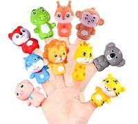 Confezione da 10 Burattini a Dito Animali in Vinile Impermeabile e Carini Puntelli per Bambole da dito Figure Giocattolo Regalo per Bambini