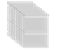 Confezione da 10 buste per raccoglitori in plastica formato A4, 4 fori, impermeabili, in PVC, per fogli sfusi per budget, organizer per foto, documenti, francobolli e matrici (2 griglie)