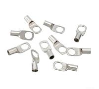 Confezione da 10 capicorda in rame stagnato 10 mm2 x 8 mm per terminazione cavo non isolata in applicazioni marine auto camper e 4WD