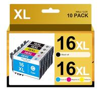 Confezione da 10 Cartucce Compatibili con Epson 16XL Multipack per Epson WF 2630 per WF-2760 WF-2750 WF-2660 WF-2650 WF-2540 WF-2530 WF-2510 WF-2010 (Confezione da 10)