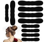 Confezione da 10 chignon da donna, 5 piccoli e 5 grandi in spugna antiscivolo per acconciature facili da applicare, clip per chignon, riutilizzabili, per capelli lunghi, corti, spessi, sottili