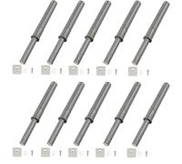 Confezione da 10 chiusure a pressione per aprire porte, chiudiporta a spinta, chiusura magnetica, invisibile, dispositivo a pressione nascosto, maniglia nascosta, lunghezza 107 mm, grigio