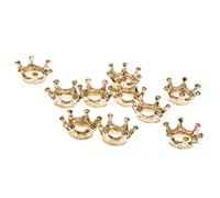 Confezione da 10 ciondoli a forma di corona con perline sciolte, per la creazione di gioielli KC, colore placcato in oro, molto pratico e popolare, durevole e leggero.