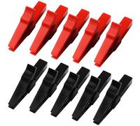 Confezione da 10 clip a coccodrillo resistenti per batteria da 200 A con manici isolati, connettori terminali inverter di potenza, morsetti codificati a colori rossi e neri