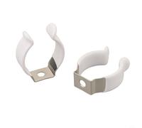 Confezione da 10 clip in spugna a molla resistenti per utensili, scope e rastrelli, base stretta in acciaio al manganese di tipo aperto + ganci per attrezzi in plastica, 10-28 mm regolabili (25 mm)