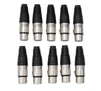 Confezione da 10 connettori XLR femmina a 3 pin per cavi DMX e microfono a serpente con contatti in ottone per un collegamento affidabile e riduzione del rumore (argento)