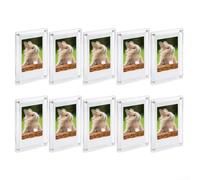 Confezione da 10 cornici magnetiche in acrilico double-face, con forte connessione magnetica per una presa sicura delle foto e un effetto di visualizzazione 3D galleggiante (7 x 10,5 cm)