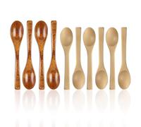 Confezione Da 10 Cucchiai Rotondi In Legno, Cucchiaio In Legno Per, Cucchiaino Da Tè Per Dolci, Cucchiaino Da Caffè, Cucchiaio Per Riso Con Manico Lungo, Cucchiaio Per Spezie