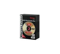 Confezione da 10 custodie DVD Doppie Slim Nere