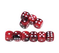 Confezione da 10 dadi standard quadrati opachi a sei facce D6 16 mm, 2 dadi di