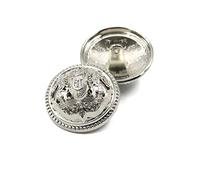 Confezione da 10 eleganti bottoni decorativi in metallo, superficie smaltata e logo distintivo, con attacco per cappotto o abito, Gun black, 18 mm