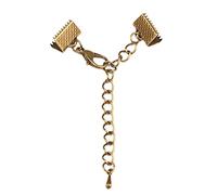 Confezione da 10 Elementi di Fissaggio per Estremità in Corda di Cuoio con Fermagli a Catena, Connettori a Moschettone per Bracciali, Accessori per la Creazione di Gioielli fai da te, Bronzo, 30mm