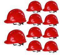 Confezione da 10 elmetti rigidi da 4 pt. Caschi di sicurezza regolabili a cricchetto, prese d'aria e cuscinetto per sopracciglia in cotone - Caschi di sicurezza per cantieri di lavoro e lavoro