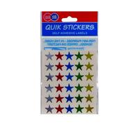 Confezione da 10 etichette autoadesive permanenti Quik Stik Stars, dai 3 anni in