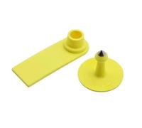 Confezione da 10 etichette per orecchie per capre e pecore (senza scrittura), orecchini a testa in rame, etichetta per conigli, forniture per animali da fattoria (giallo 10 pezzi)