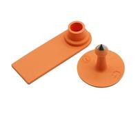 Confezione da 10 etichette per orecchie per capre e pecore (senza scrittura), orecchini a testa in rame, etichetta per conigli, forniture per animali da fattoria (arancione 10 pezzi)